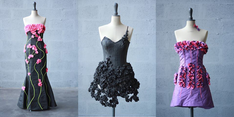 renova fashion sexy paper dresses created by La Maison de Mode Lille-Roubaix.